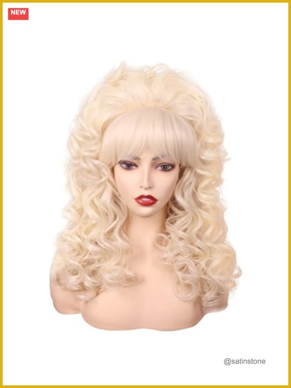 Long Curly Wig with Bangs Synthetic Hair Costume Cosplay Women